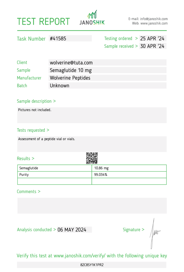 Semaglutide 10mg Certifications